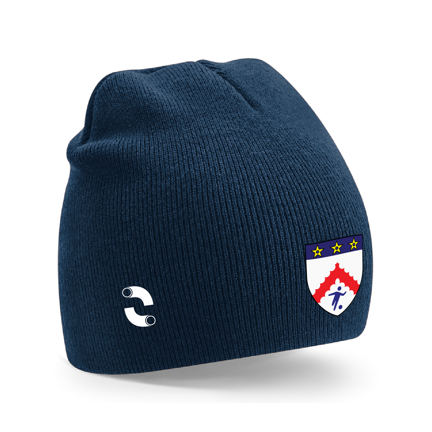 Keble College Oxford Football Team Sports Recycled Pull On Snug Fit Beanie - French Navy