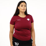 Omnitau Women's Team Sports Core Hockey Crew Neck T-Shirt - Burgundy