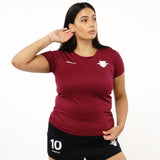 Omnitau Women's Team Sports Core Hockey Crew Neck T-Shirt - Burgundy