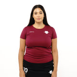 Omnitau Women's Team Sports Core Hockey Crew Neck T-Shirt - Burgundy