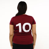 Omnitau Women's Team Sports Core Hockey Crew Neck T-Shirt - Burgundy