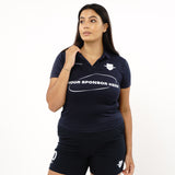 Omnitau Women's Team Sports Core Football Polo Shirt - French Navy