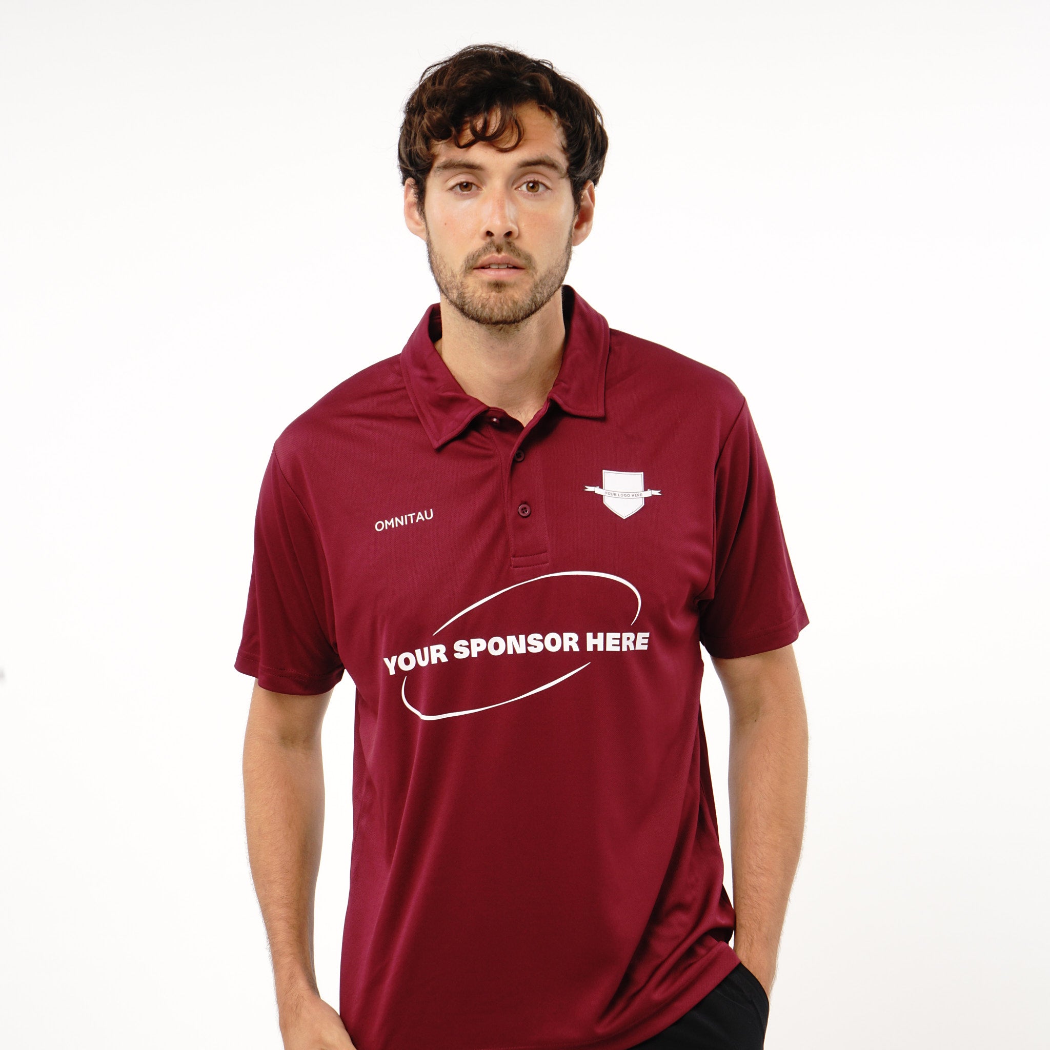 Omnitau Men's Core Football Polo Neck Shirt Burgundy – Omnitau