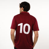 Omnitau Men's Core Football Polo Neck Shirt - Burgundy