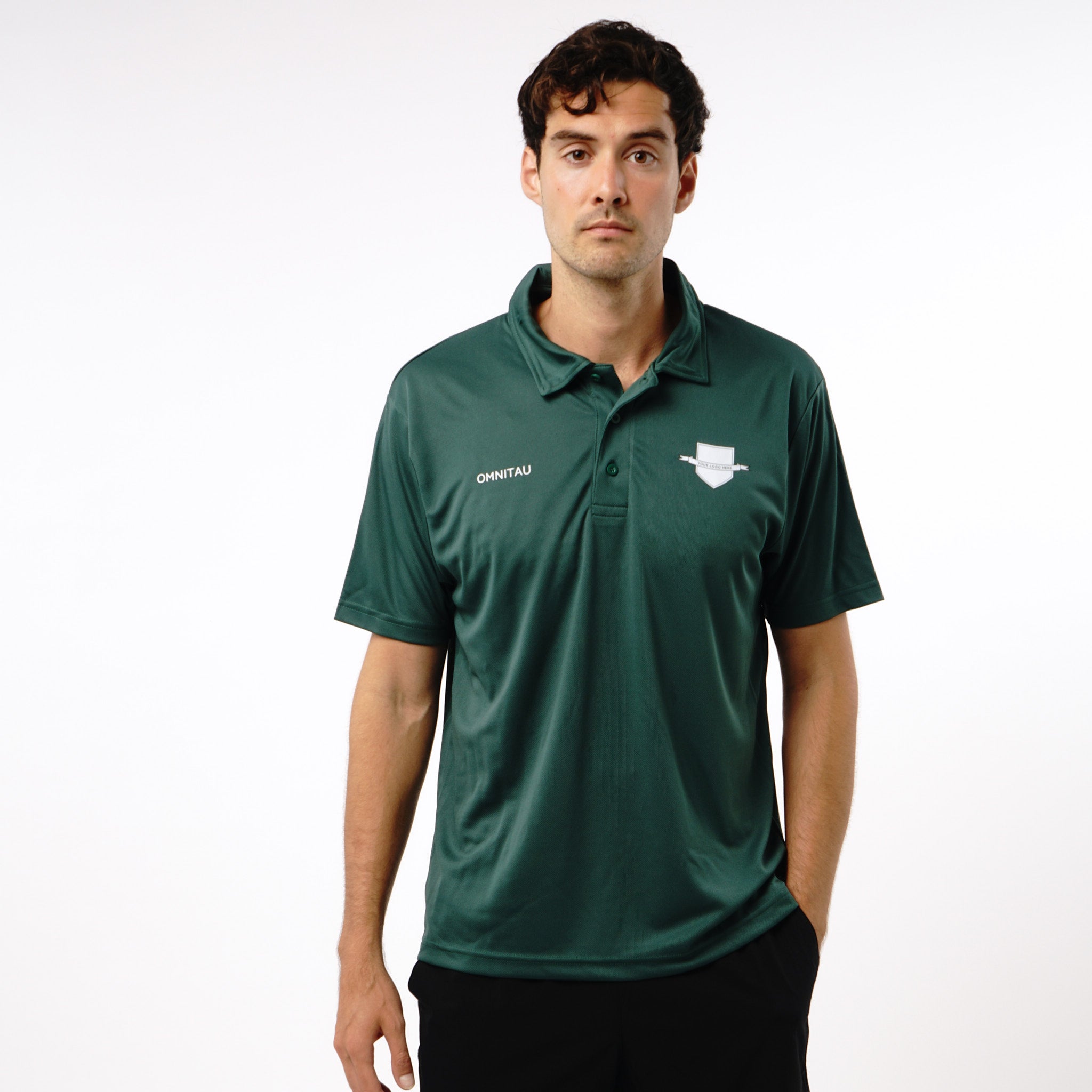 Omnitau Men's Team Sports Core Multisport Polo Shirt - Bottle Green