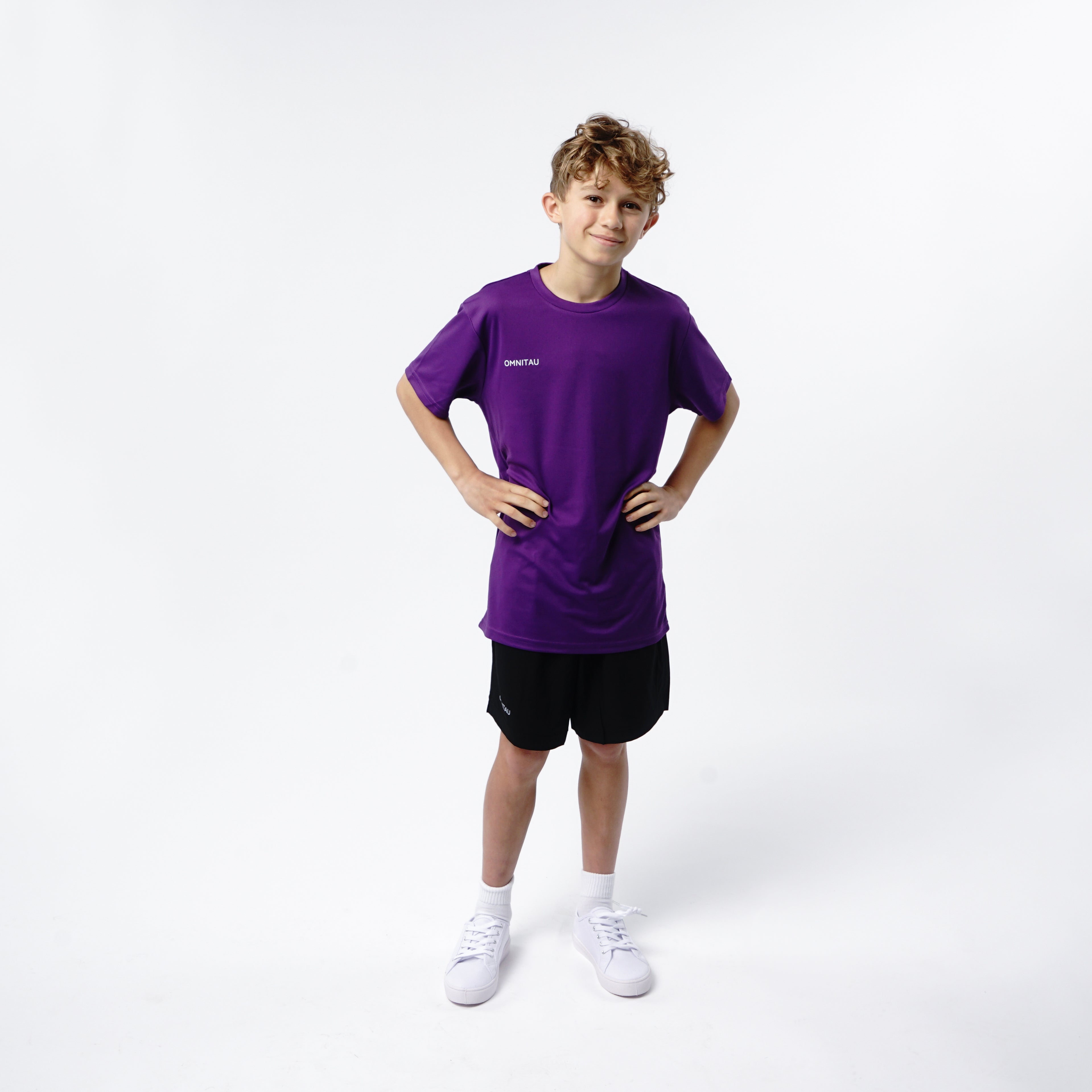 Omnitau Kid's Team Sports Core Hockey Crew Neck T-Shirt - Purple