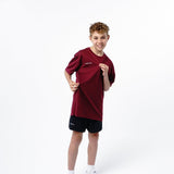 Omnitau Kid's Team Sports Core Hockey Crew Neck T-Shirt - Burgundy