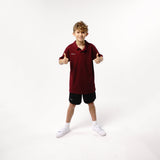 Omnitau Kid's Team Sports Core Football Polo Shirt - Burgundy