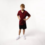 Omnitau Kid's Team Sports Core Football Polo Shirt - Burgundy