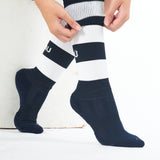 Omnitau Team Sports Classic Sports Hooped Socks - Navy & White