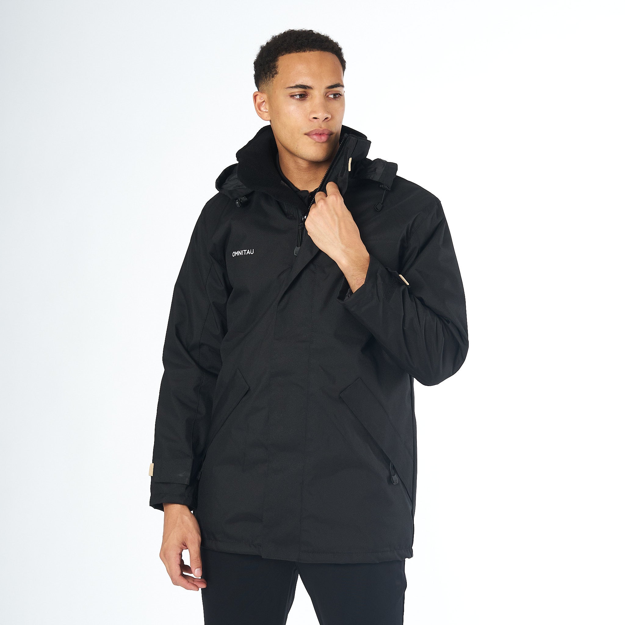 Omnitau Men's Team Sports Breathable Sideline Jacket - Black
