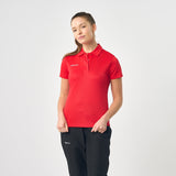 Omnitau Women's Team Sports Core Cricket Polo Shirt- Red