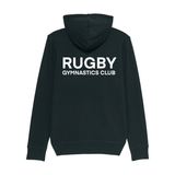 Rugby Gymnastics Team Sports Organic Cotton Full Zip Hoodie - Black