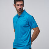 Omnitau Men's Sustainable Breathable Classic Golf Polo Shirt - Sapphire Blue